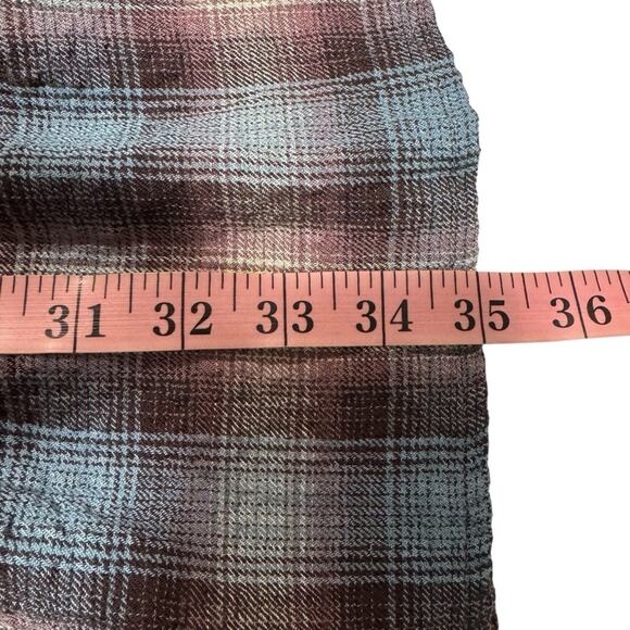 Vintage Havana Cream and Blue Plaid Button Front Long Sleeve Mini Dress - Picture 11 of 11